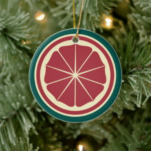 Oriental Red Yellow Green Seishinkai Japan Mon Ceramic Ornament