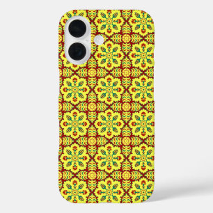 Oriental Red Yellow Ottoman Turkish Tulip Pattern iPhone 16 Case