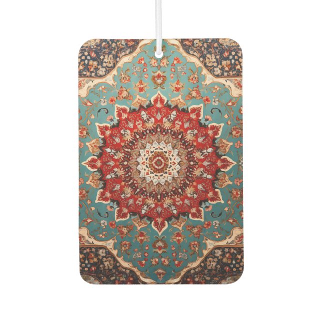 Oriental Retro Persian Pattern Red Cream Blue Car Air Freshener (Front)
