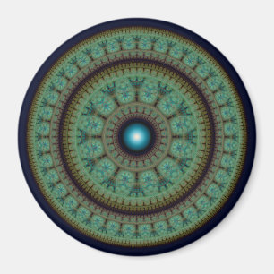 Oriental round mosaic pattern magnet