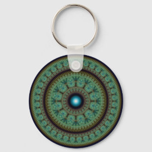 Oriental round pattern keychain