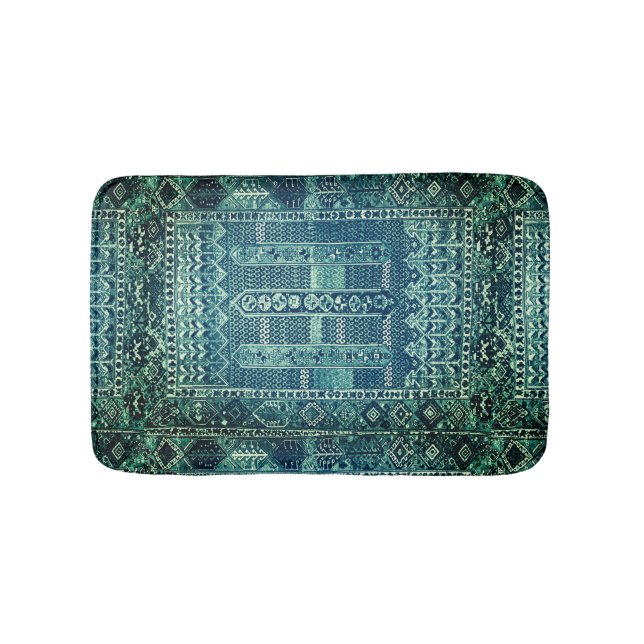Oriental rug design in blues (Front)