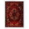 Oriental rug design in  dark red