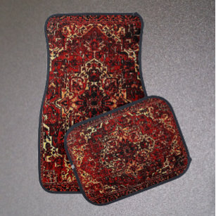 Oriental rug design in  dark red 