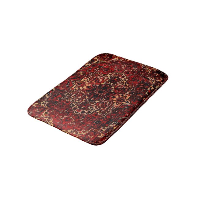Oriental rug design in dark red (Angled)