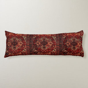 Oriental rug design in dark red body cushion