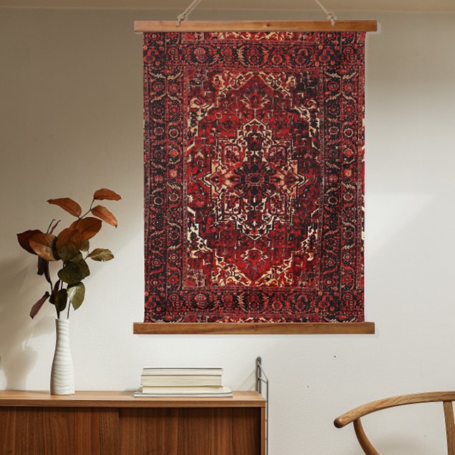 Oriental rug design in  dark red hanging tapestry (Creator Uploaded)