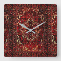 Oriental rug design in dark red