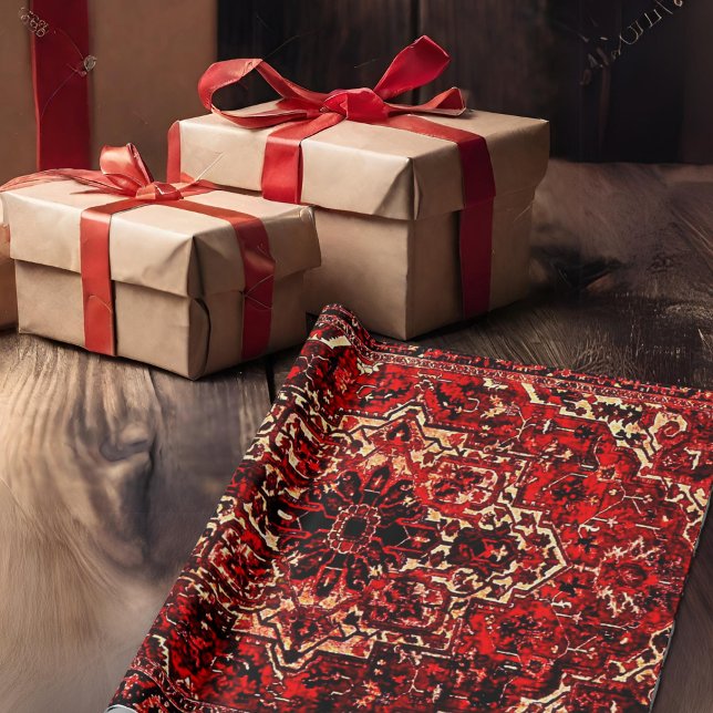 Oriental rug design in  dark red   wrapping paper (Creator Uploaded)