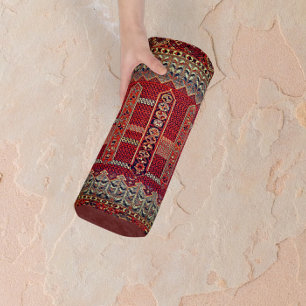 Oriental rug design in deep oranges bath towel set