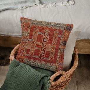 Oriental rug design in orange cushion