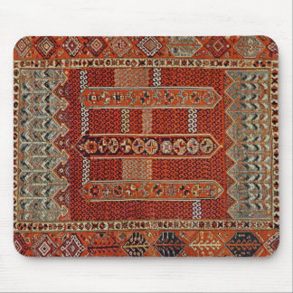 Oriental rug design in orange mouse pad