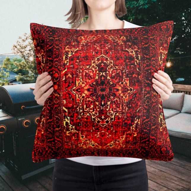 Oriental rug design in vivid colours cushion (Creator Uploaded)