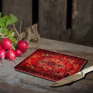 Oriental rug design in vivid colours cutting board