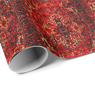 Oriental rug design in  warm colours wrapping paper