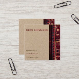 Oriental rug design square business card