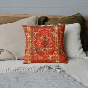 Oriental rug design with grunge look cushion