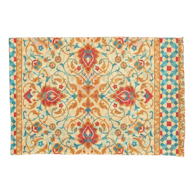 Oriental rug, floral ornamental pattern. pillowcase (Front)
