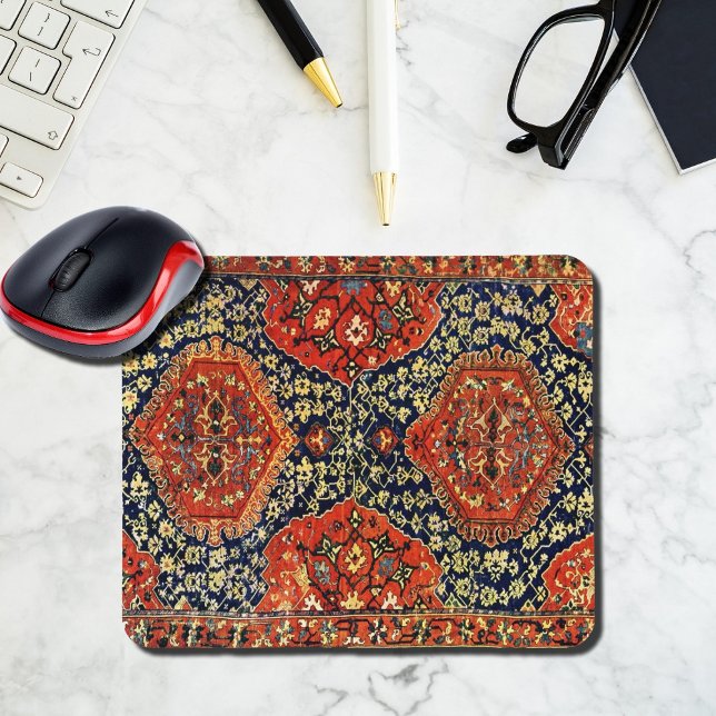 Oriental rug in blue &orange mouse pad (Creator Uploaded)