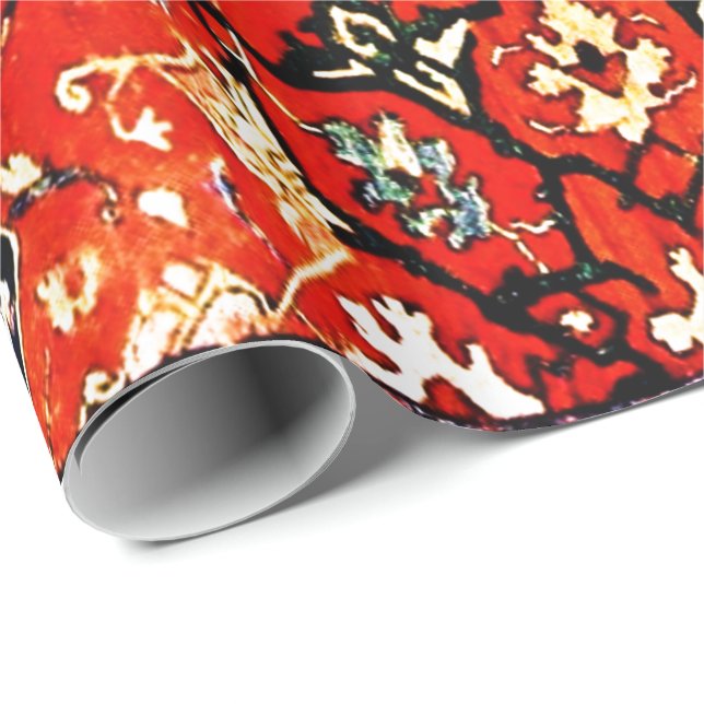 Oriental rug in blue&orange wrapping paper (Roll Corner)