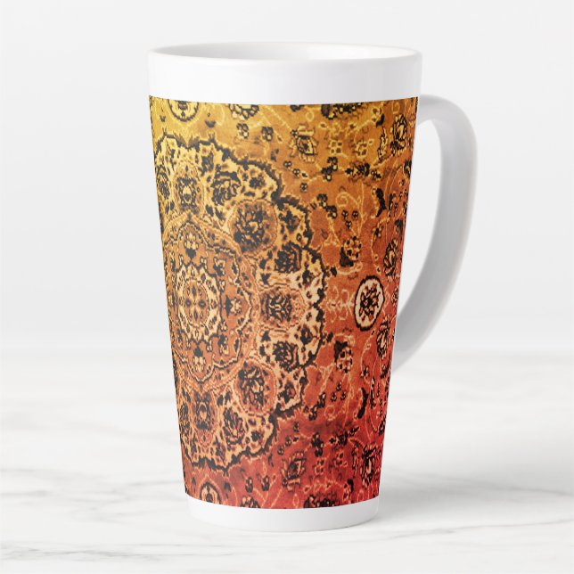 Oriental Rug Latte Mug (Right Angle)