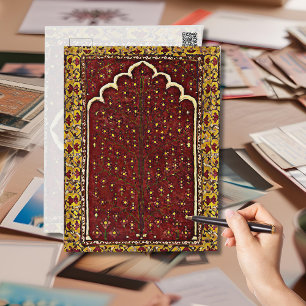 Oriental Rug look - Sacred tree motif Postcard