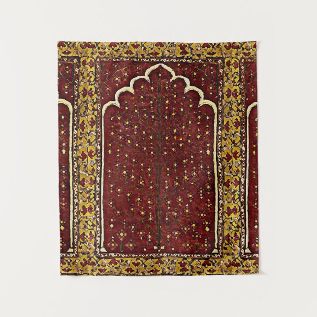 Oriental Rug look - Sacred tree motif Tapestry (Front)
