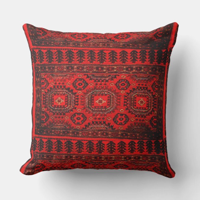 Oriental rug look   - vivid colours  cushion (Front)