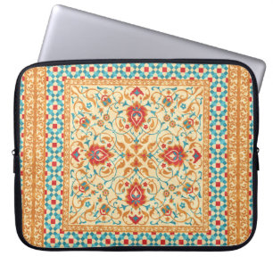 Oriental rug,ornate ornamental floral pattern,styl laptop sleeve