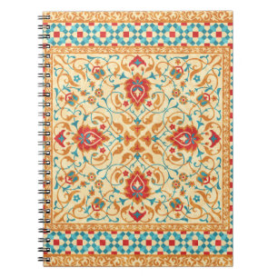 Oriental rug,ornate ornamental floral pattern,styl notebook
