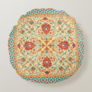 Oriental rug,ornate ornamental floral pattern,styl round cushion