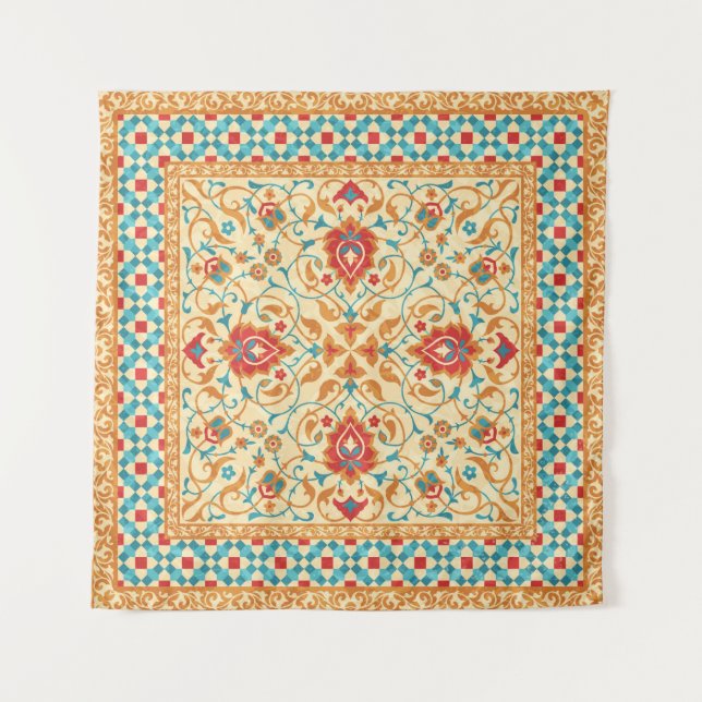 Oriental rug,ornate ornamental floral pattern,styl tapestry (Front)