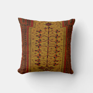 Oriental rug with geometric leaves - in warm cushion