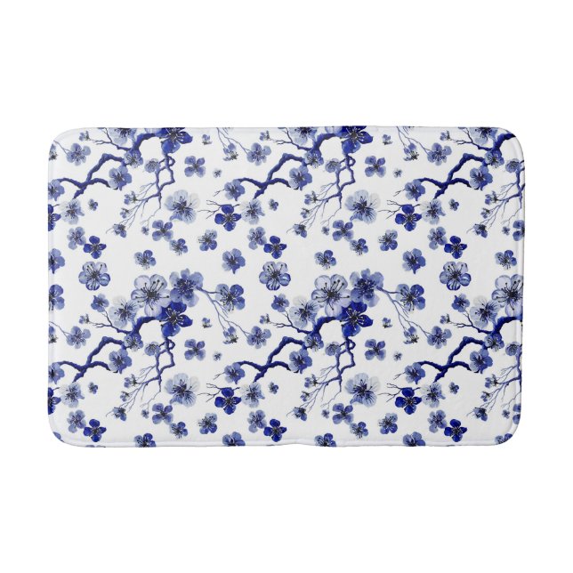 Oriental Sakura Branch Pattern Bath Mat (Front)