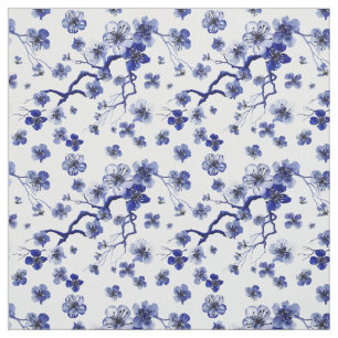 Oriental Sakura Branch Pattern Fabric