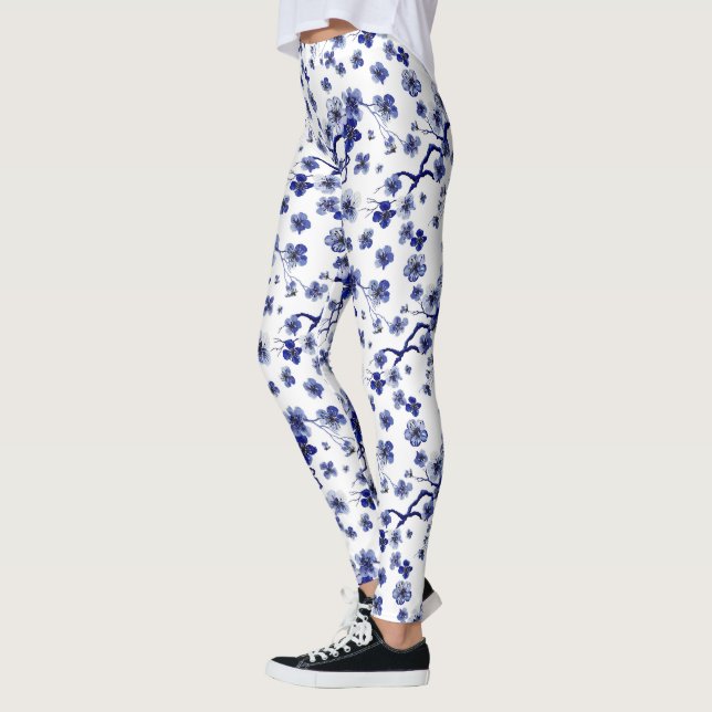 Oriental Sakura Branch Pattern Leggings (Left)