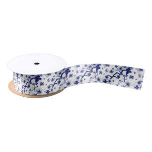 Oriental Sakura Branch Pattern Satin Ribbon