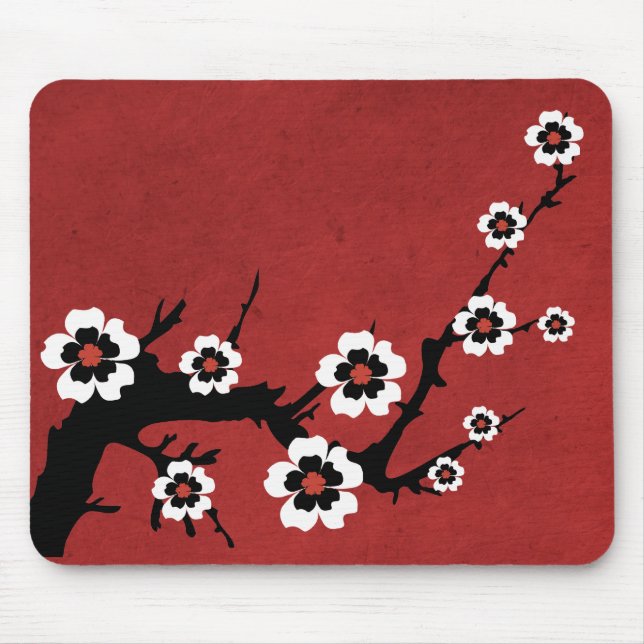 Oriental Sakura, Cherry Blossoms Mouse Pad (Front)