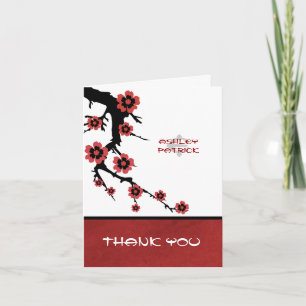 Oriental Sakura Thank You Wedding Card