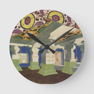 Oriental Scenery Design (colour litho) 2 Round Clock