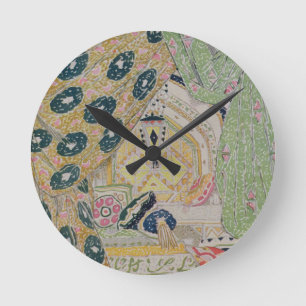 Oriental Scenery Design (colour litho) Round Clock