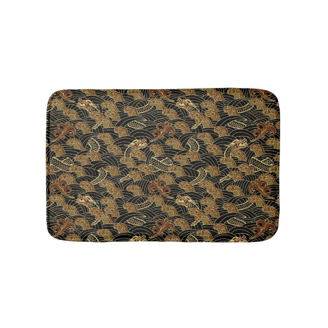 Oriental Sea Dragon Pattern Bath Mat (Front)