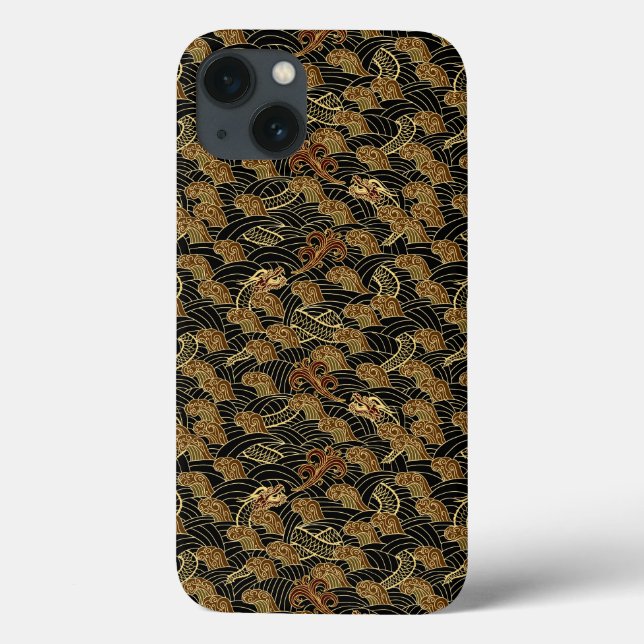 Oriental Sea Dragon Pattern Case-Mate iPhone Case (Back)