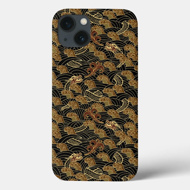 Oriental Sea Dragon Pattern Case-Mate iPhone Case (Back)