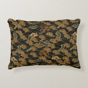 Oriental Sea Dragon Pattern Decorative Cushion