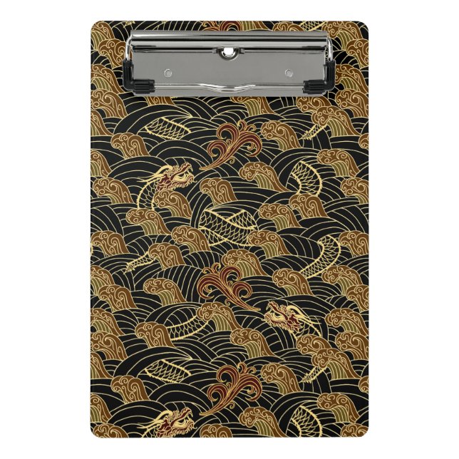 Oriental Sea Dragon Pattern Mini Clipboard (Front)