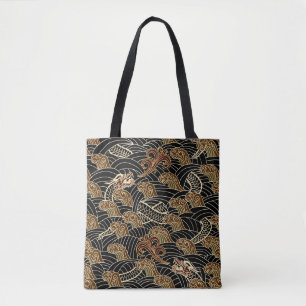 Oriental Sea Dragon Pattern Tote Bag