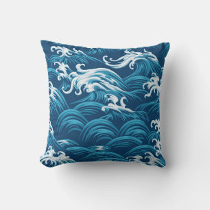 Oriental sea seamless decorative pattern cushion