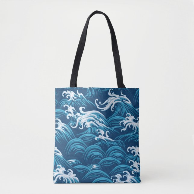 Oriental sea seamless decorative pattern tote bag (Front)