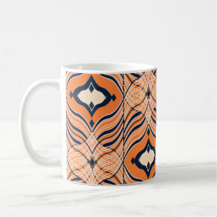 Oriental Seamless: Black Orange Ornament Coffee Mug